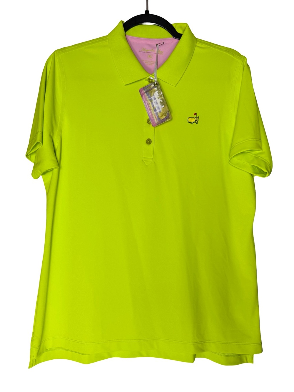 Magnolia Lane Masters Tech Golf Polo Women XL Neon Green Performance Stretch NEW